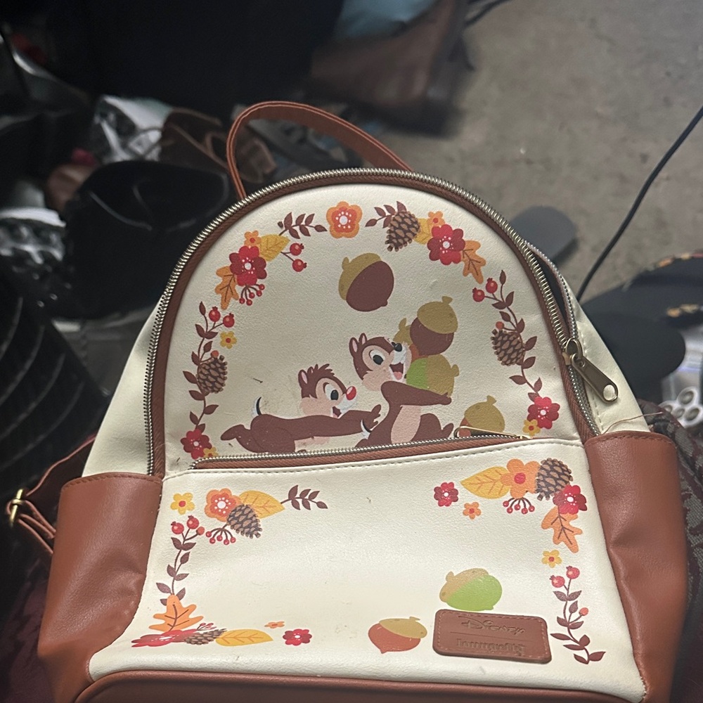 Loungefly Cream and Brown Chip and Dale Backpack